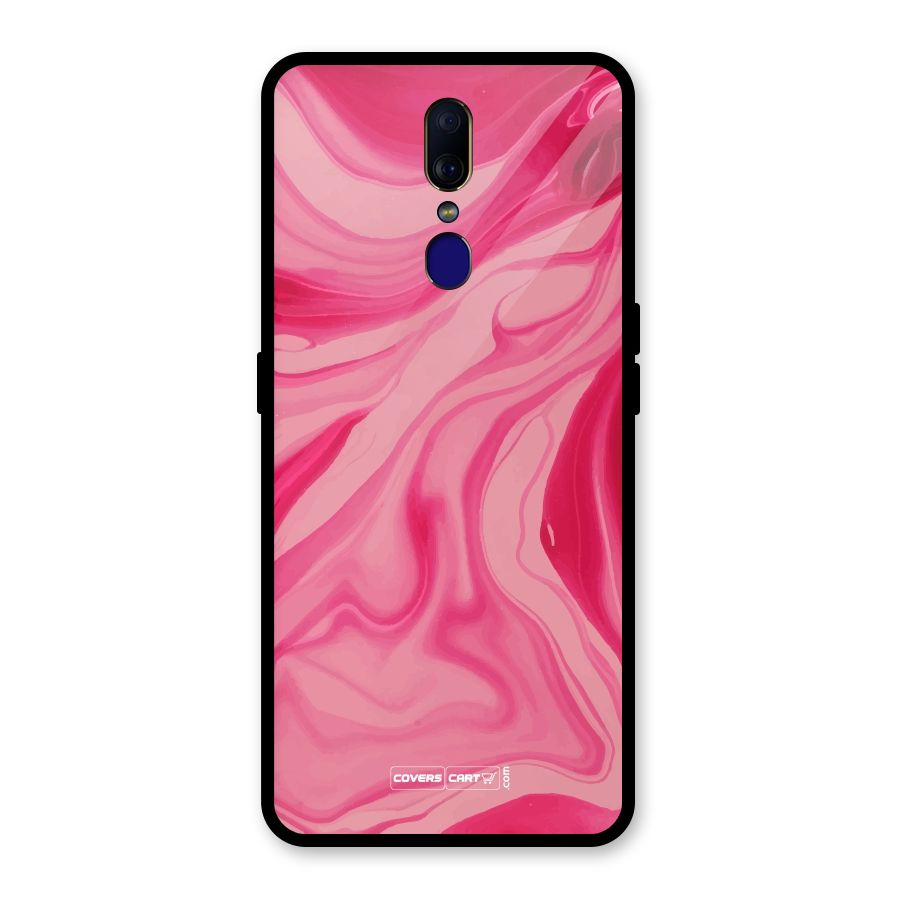 Sizzling Pink Marble Texture Glass Back Case for Oppo F11
