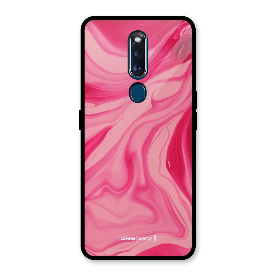 Sizzling Pink Marble Texture Glass Back Case for Oppo F11 Pro