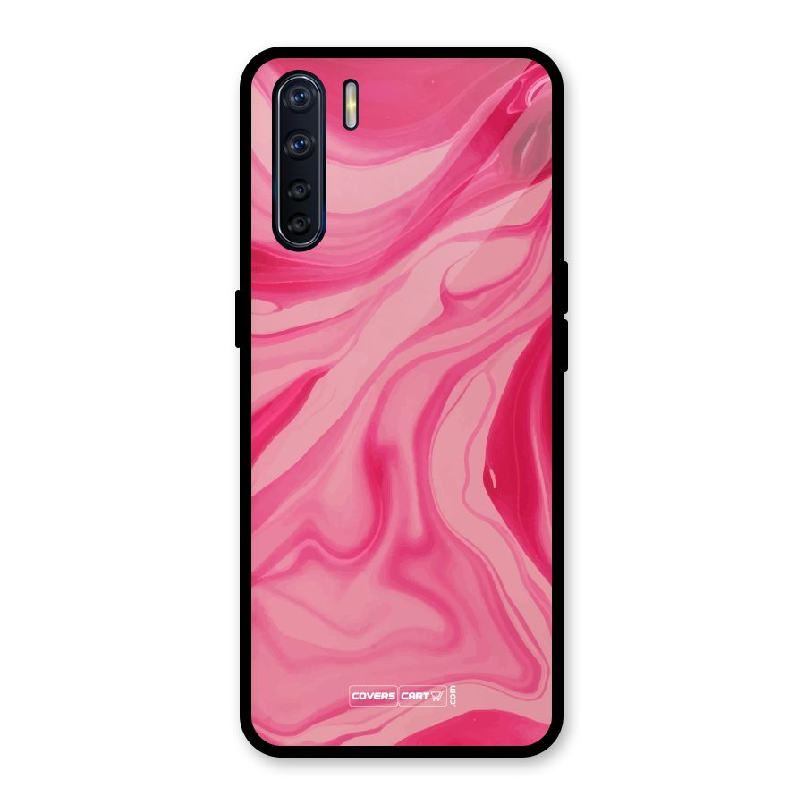 Sizzling Pink Marble Texture Glass Back Case for Oppo F15