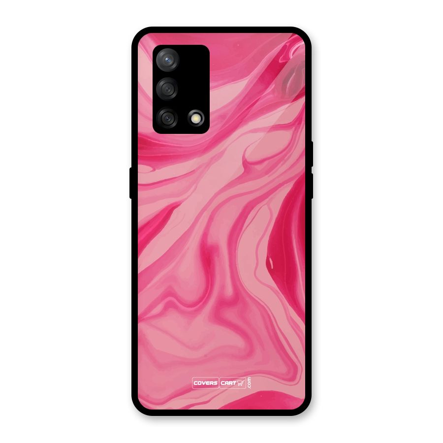 Sizzling Pink Marble Texture Glass Back Case for Oppo F19