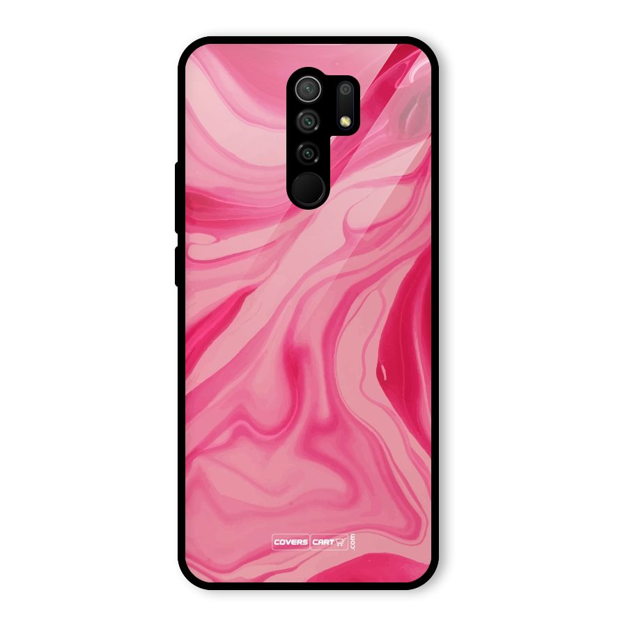 Sizzling Pink Marble Texture Glass Back Case for Poco M2