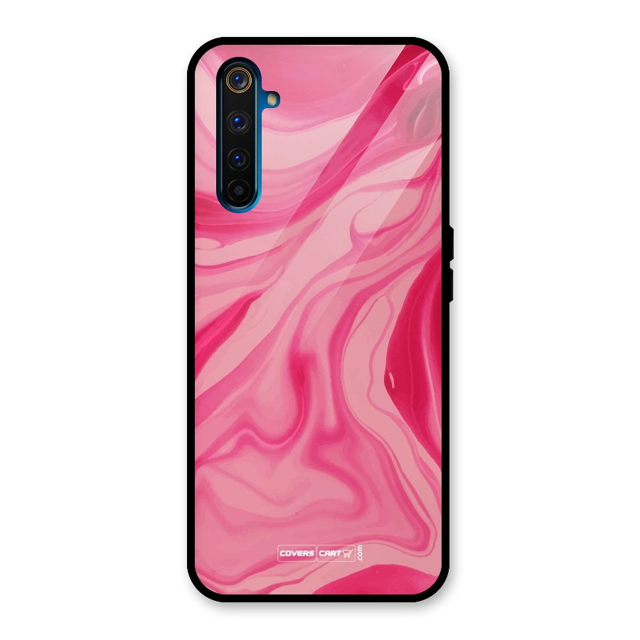 Sizzling Pink Marble Texture Glass Back Case for Realme 6 Pro