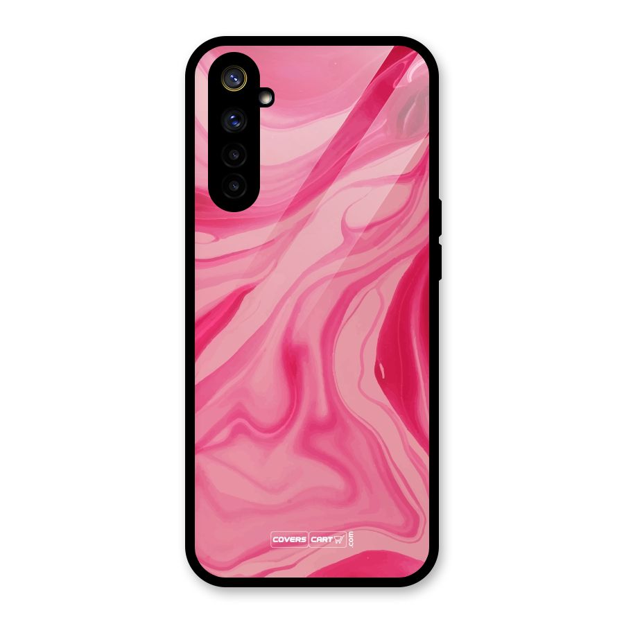 Sizzling Pink Marble Texture Glass Back Case for Realme 6i
