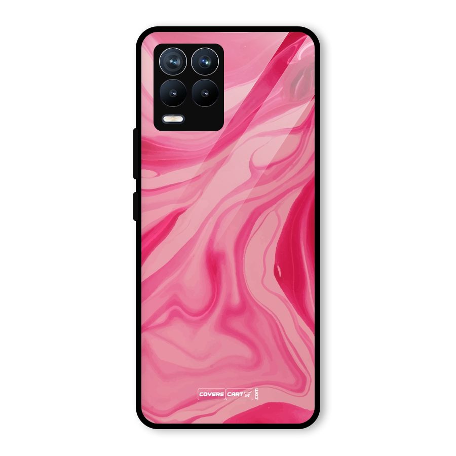 Sizzling Pink Marble Texture Glass Back Case for Realme 8 Pro