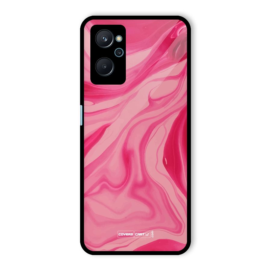 Sizzling Pink Marble Texture Glass Back Case for Realme 9i