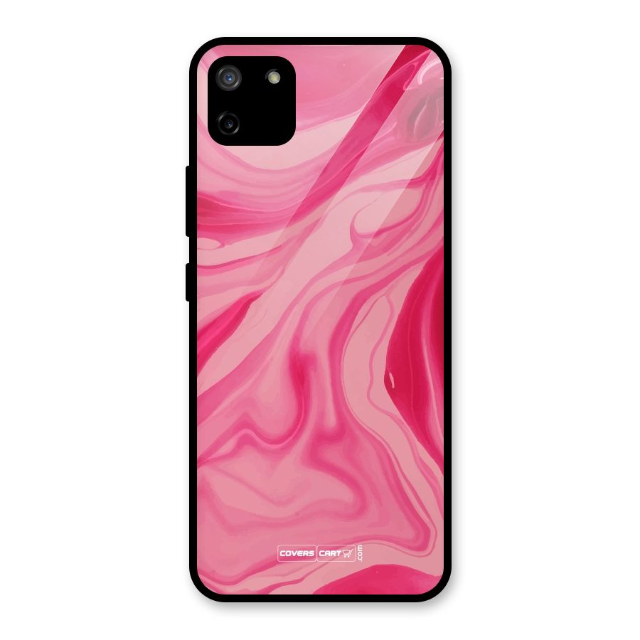 Sizzling Pink Marble Texture Glass Back Case for Realme C11