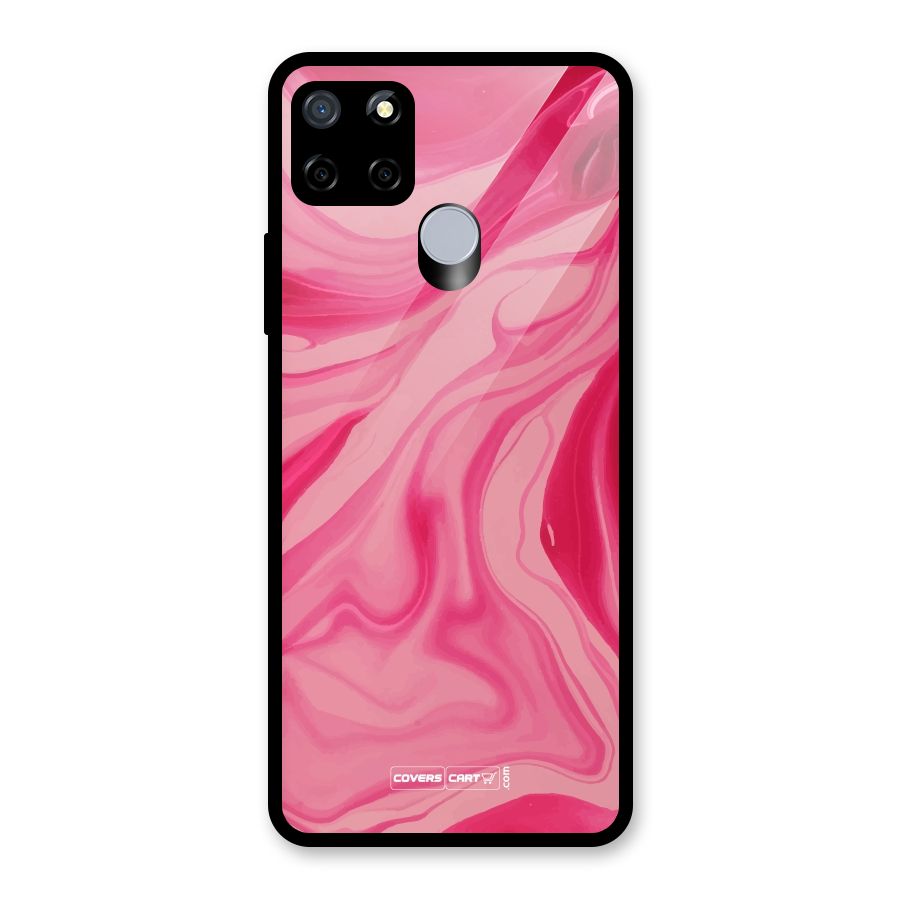 Sizzling Pink Marble Texture Glass Back Case for Realme C12