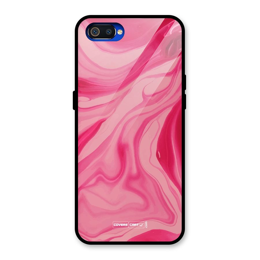 Sizzling Pink Marble Texture Glass Back Case for Realme C2