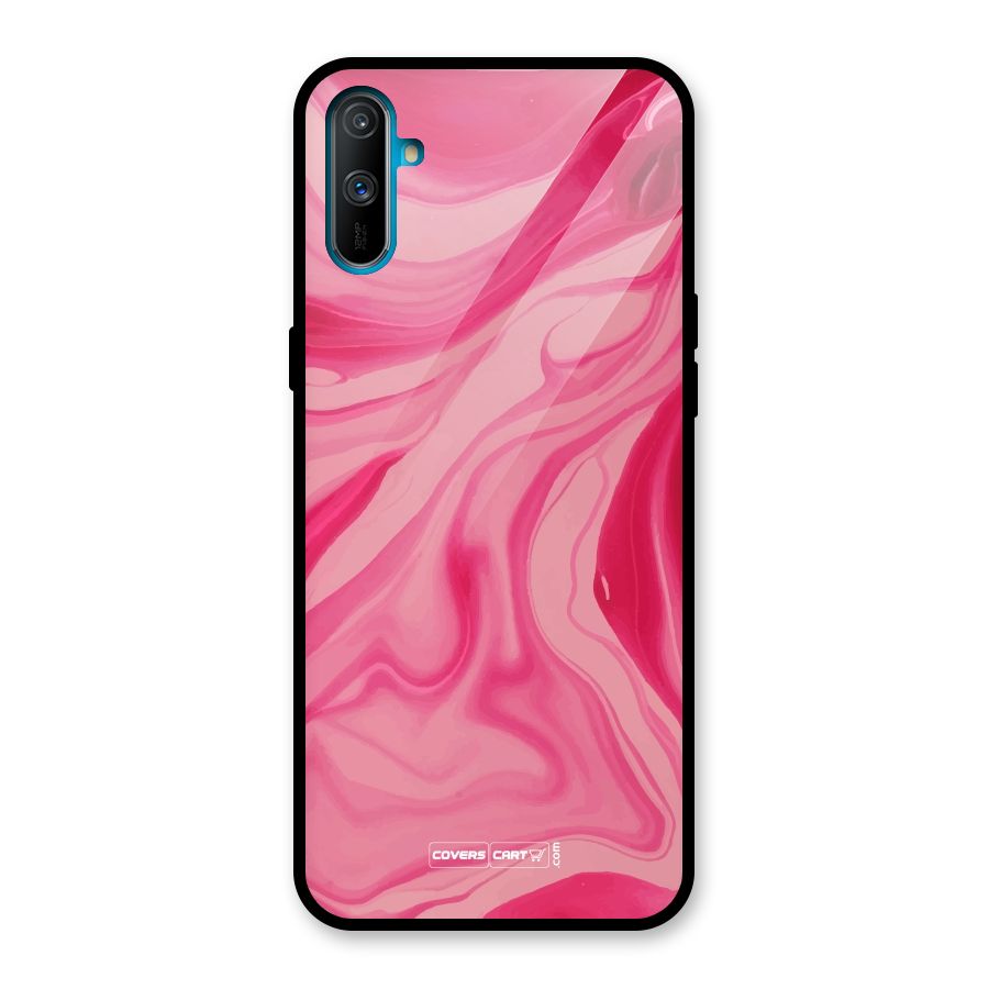 Sizzling Pink Marble Texture Glass Back Case for Realme C3