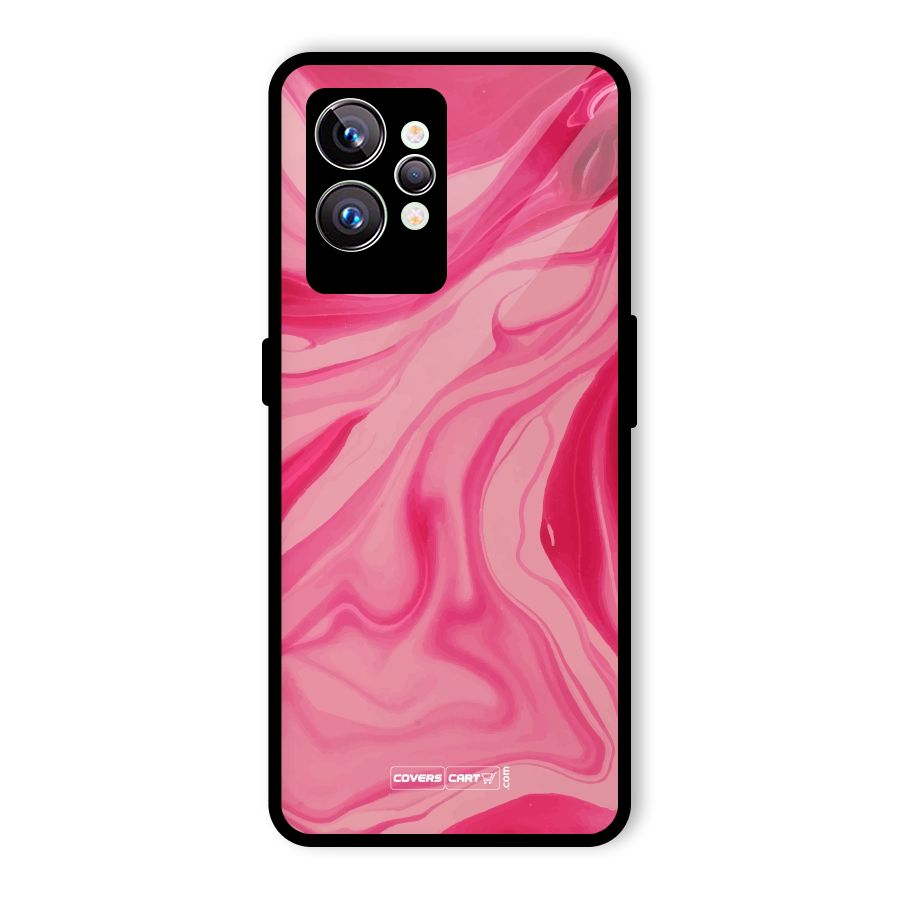 Sizzling Pink Marble Texture Glass Back Case for Realme GT2 Pro