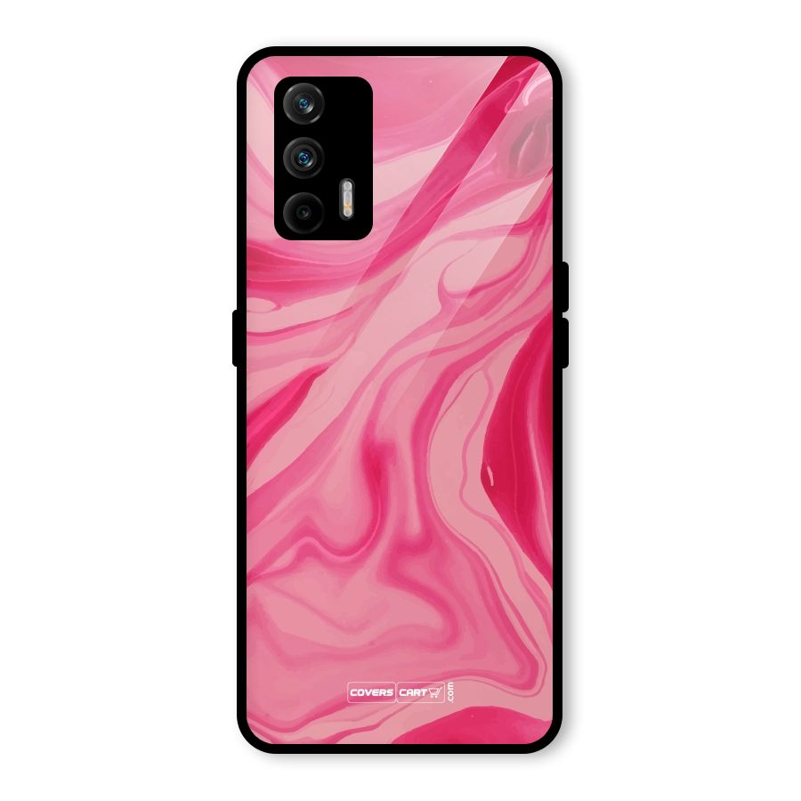 Sizzling Pink Marble Texture Glass Back Case for Realme GT 5G