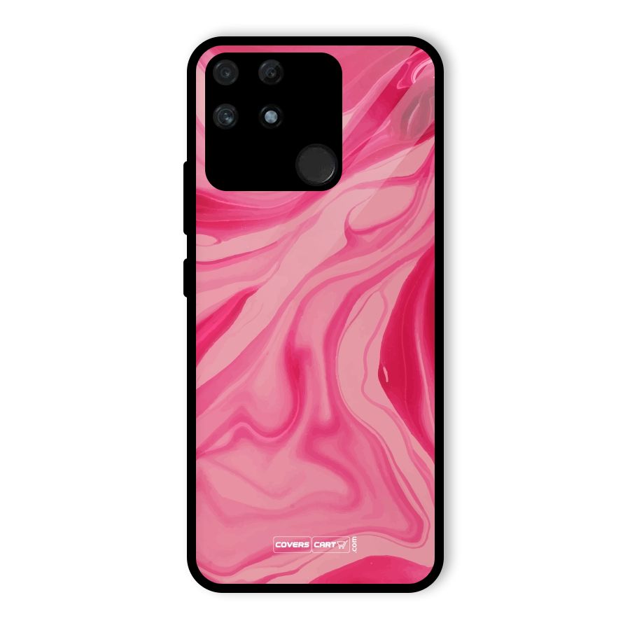 Sizzling Pink Marble Texture Glass Back Case for Realme Narzo 50A