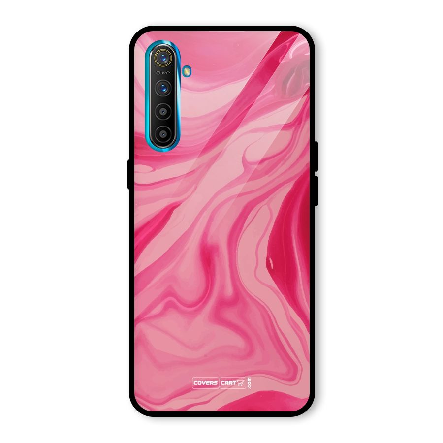 Sizzling Pink Marble Texture Glass Back Case for Realme X2