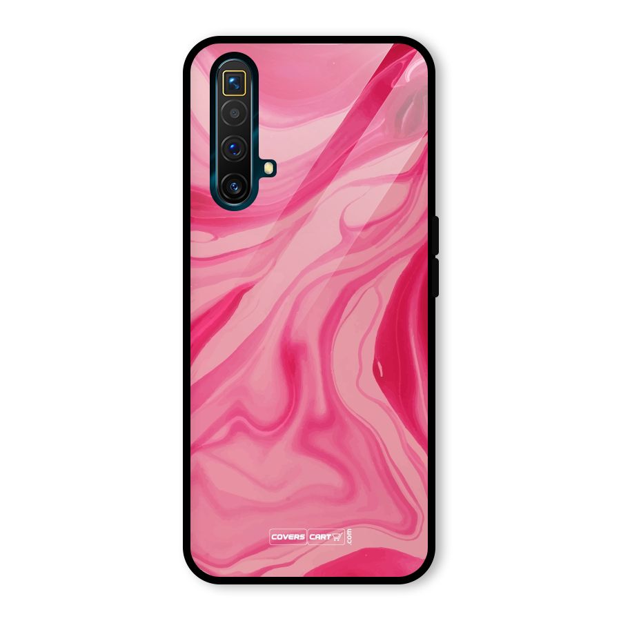 Sizzling Pink Marble Texture Glass Back Case for Realme X3 SuperZoom