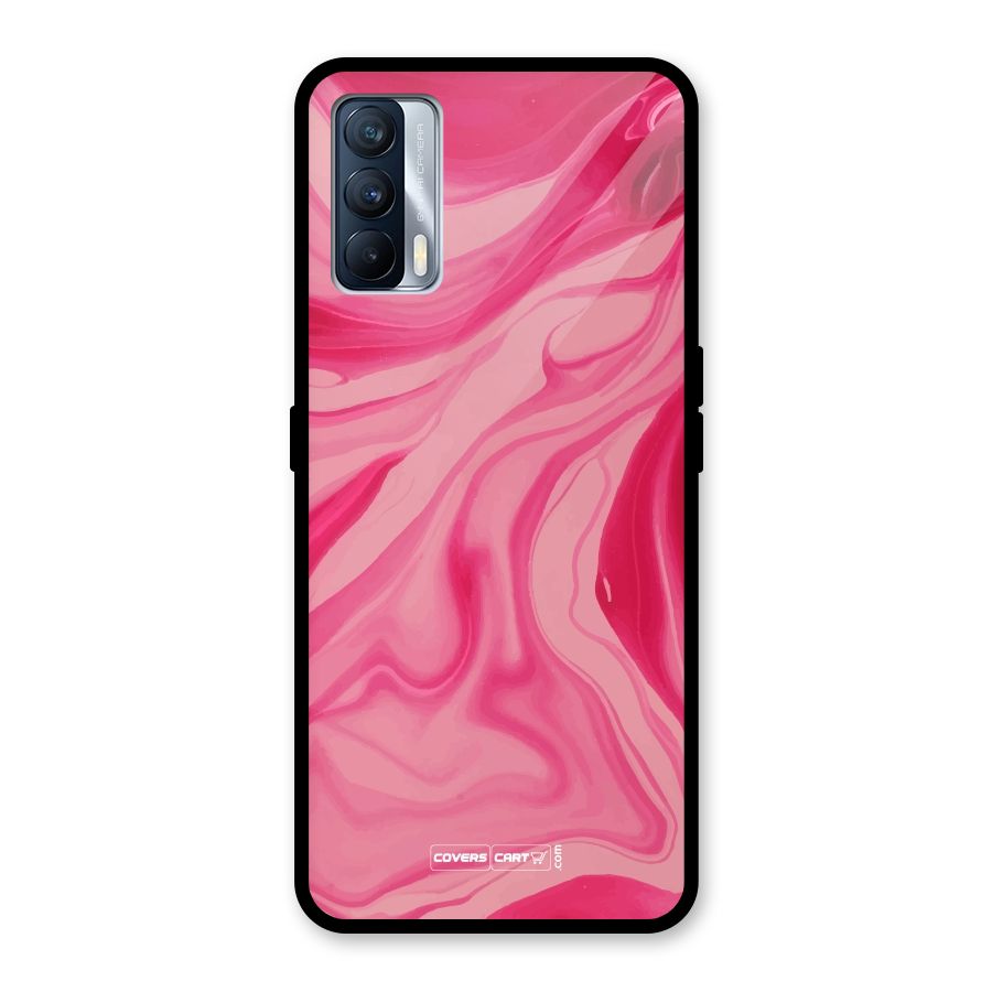 Sizzling Pink Marble Texture Glass Back Case for Realme X7