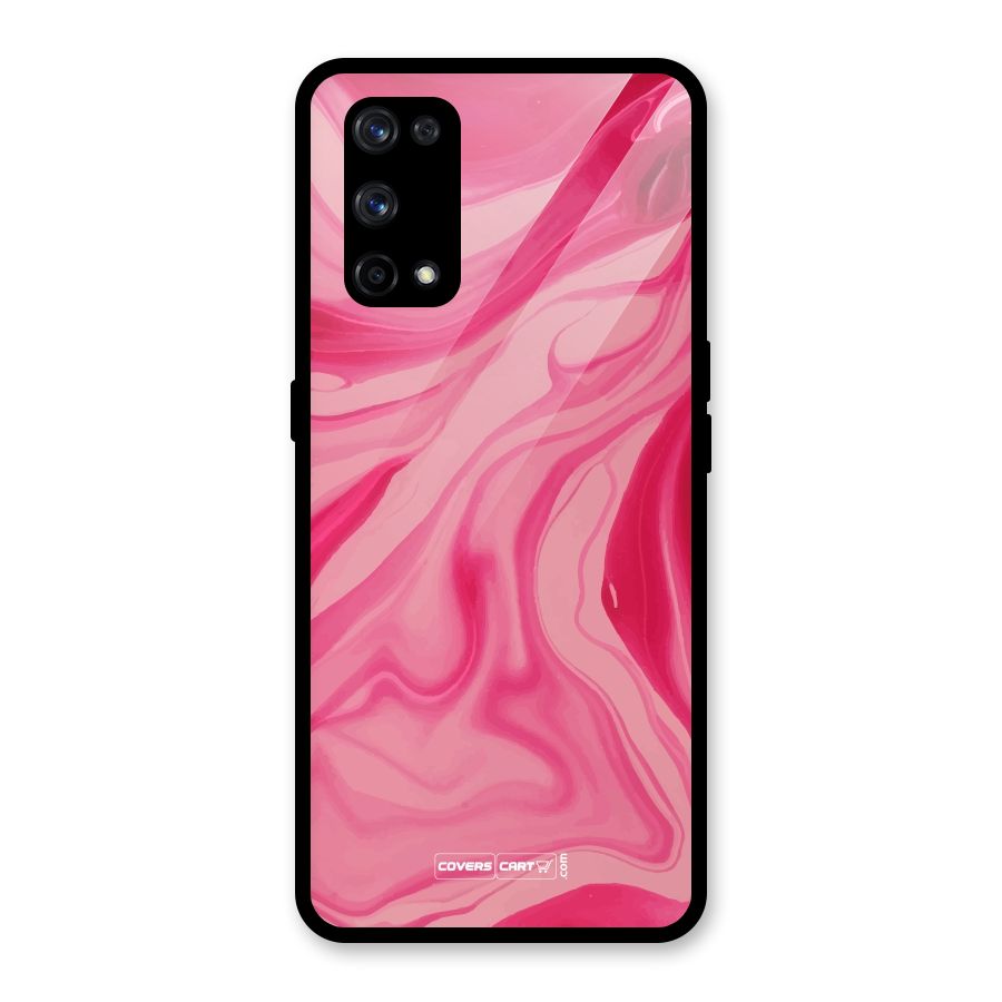 Sizzling Pink Marble Texture Glass Back Case for Realme X7 Pro