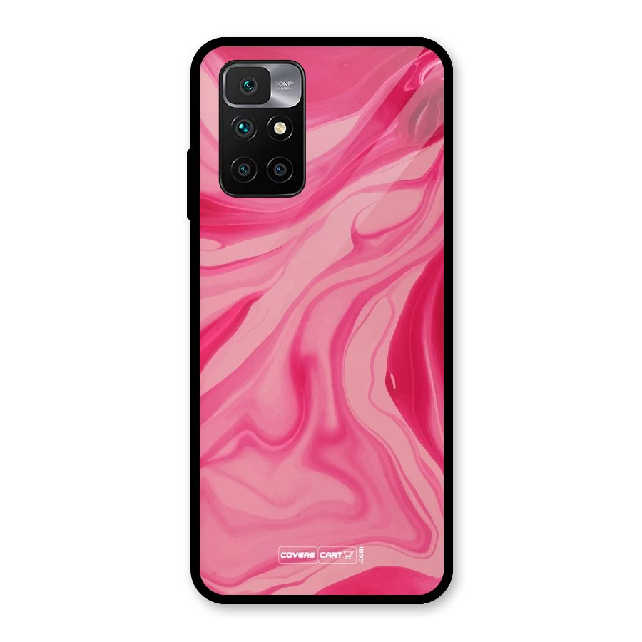 Sizzling Pink Marble Texture Glass Back Case for Redmi 10 Prime
