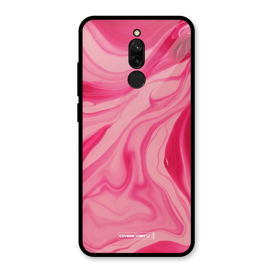 Sizzling Pink Marble Texture Glass Back Case for Redmi 8