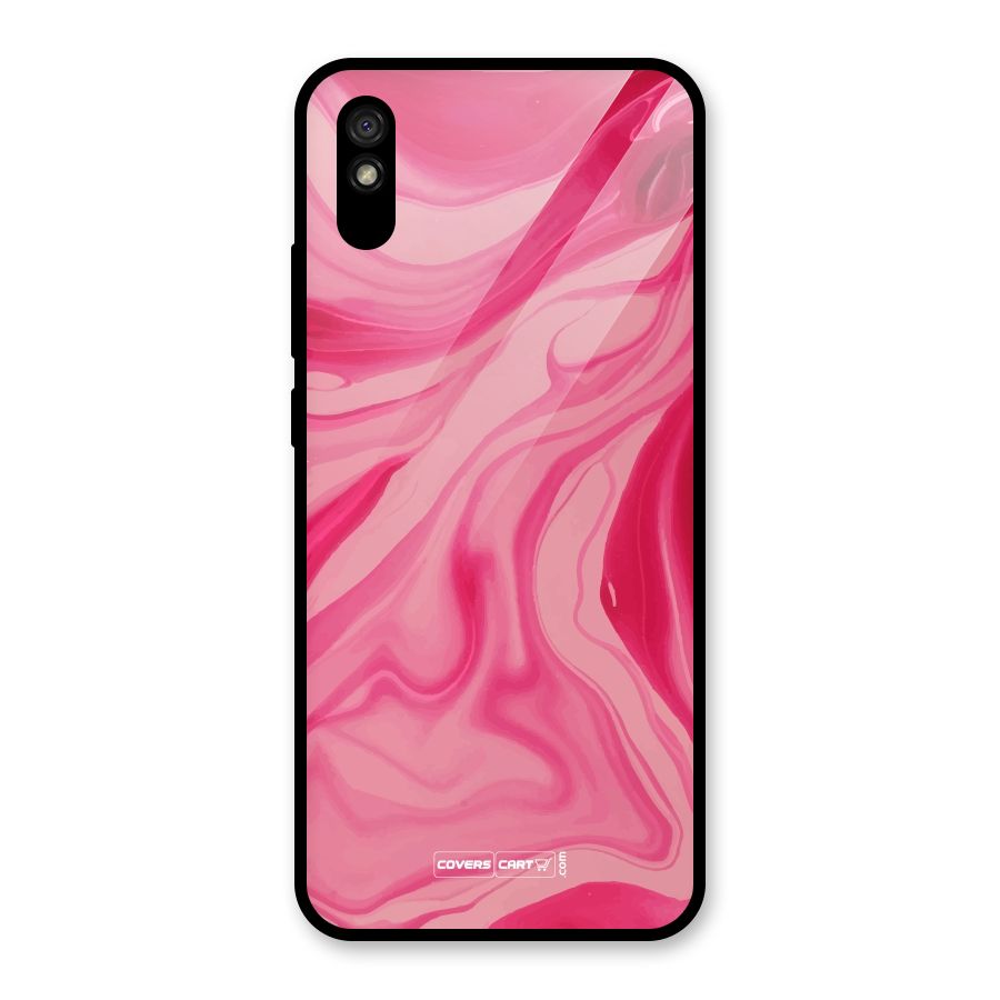 Sizzling Pink Marble Texture Glass Back Case for Redmi 9A