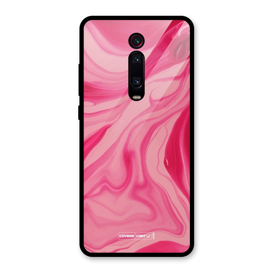 Sizzling Pink Marble Texture Glass Back Case for Redmi K20 Pro