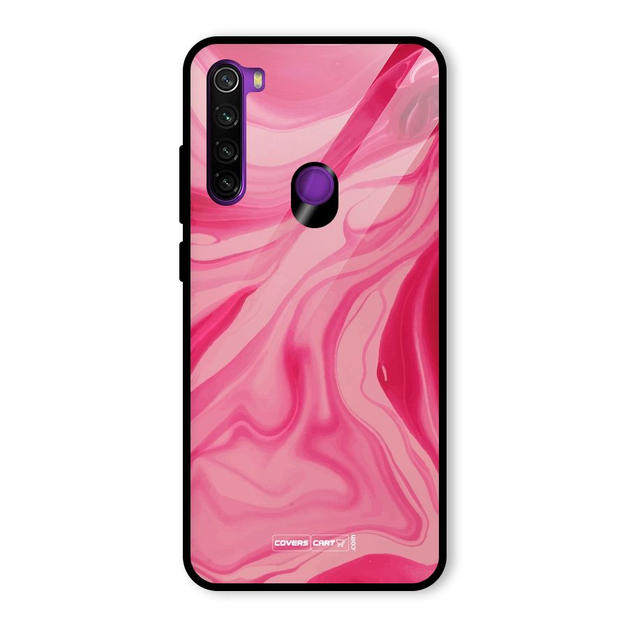 Sizzling Pink Marble Texture Glass Back Case for Redmi Note 8