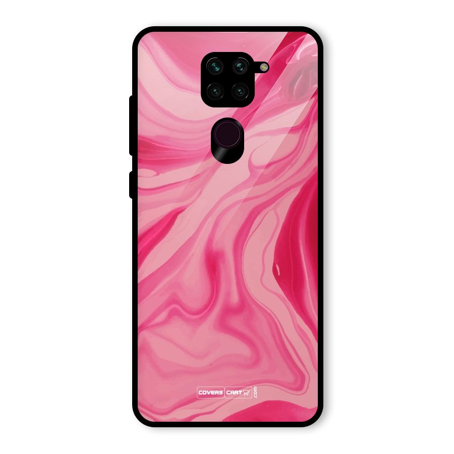 Sizzling Pink Marble Texture Glass Back Case for Redmi Note 9