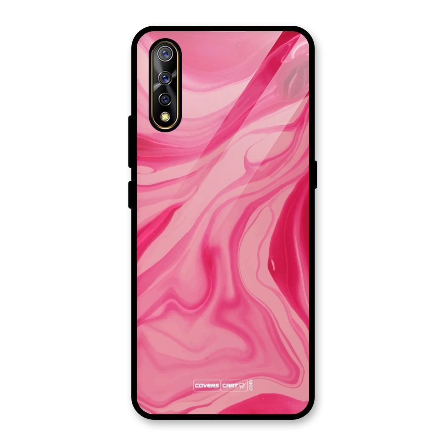 Sizzling Pink Marble Texture Glass Back Case for Vivo S1