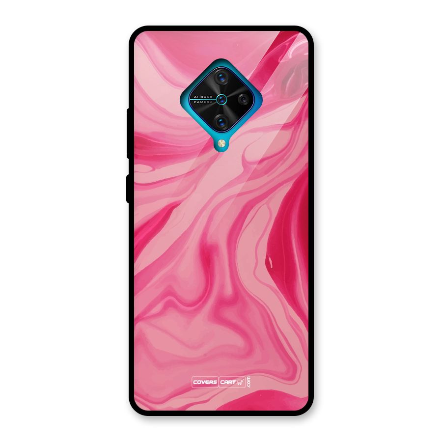 Sizzling Pink Marble Texture Glass Back Case for Vivo S1 Pro