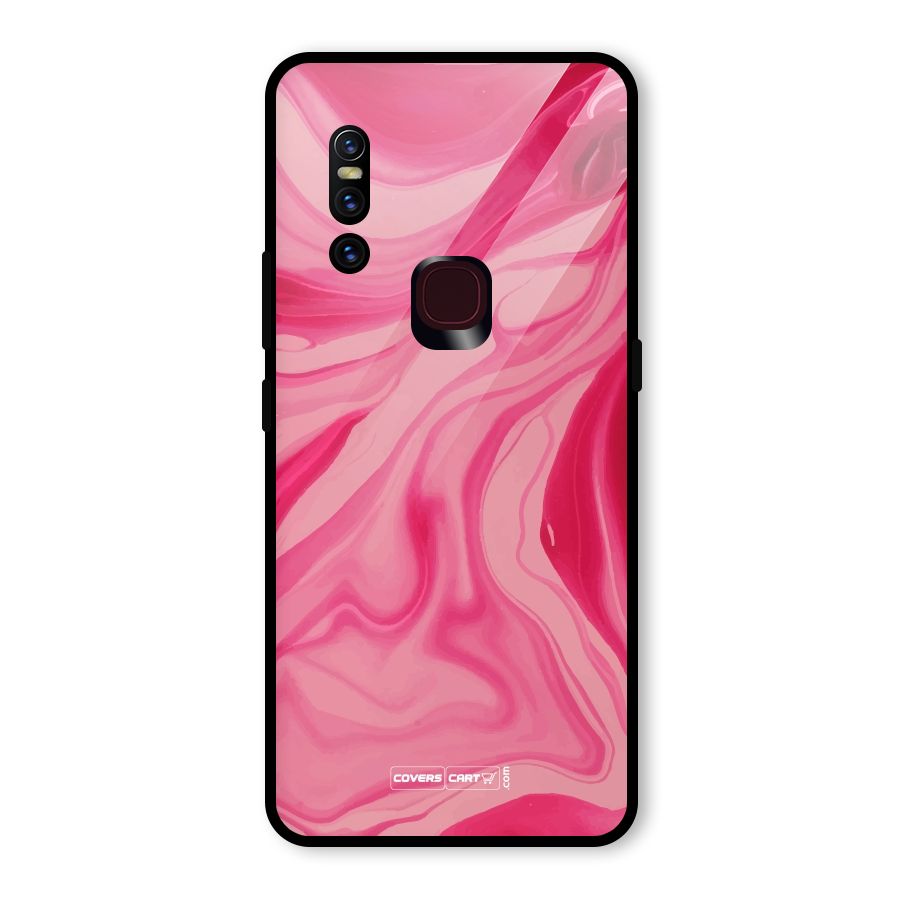 Sizzling Pink Marble Texture Glass Back Case for Vivo V15