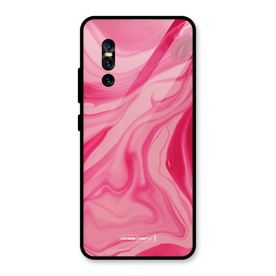Sizzling Pink Marble Texture Glass Back Case for Vivo V15 Pro
