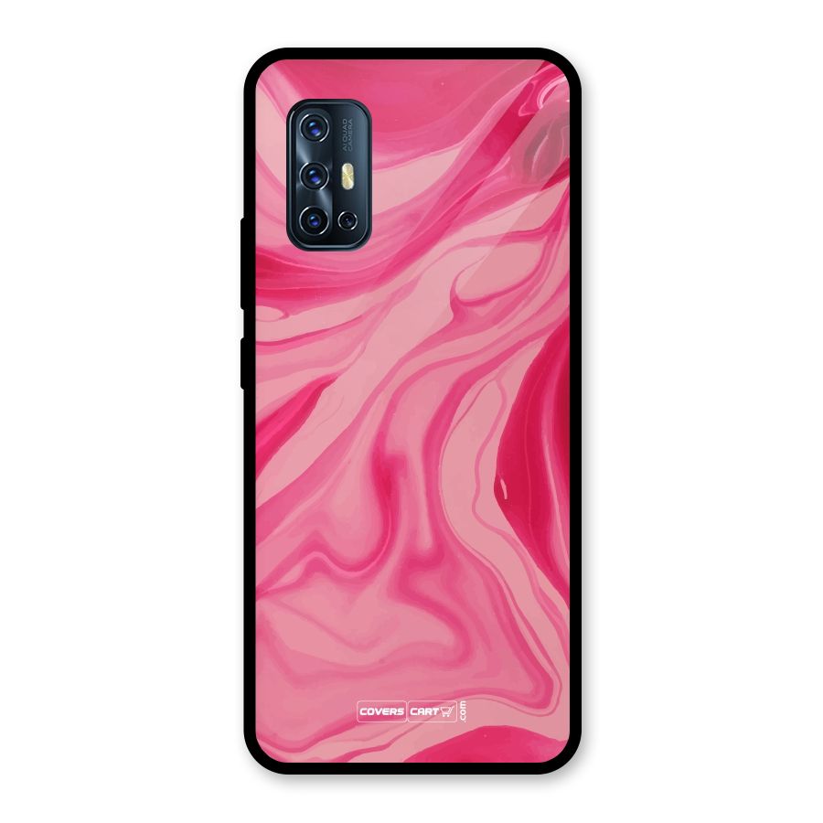 Sizzling Pink Marble Texture Glass Back Case for Vivo V17