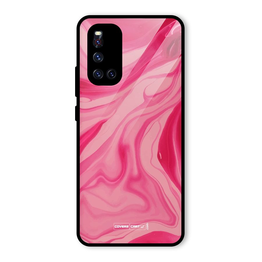 Sizzling Pink Marble Texture Glass Back Case for Vivo V19