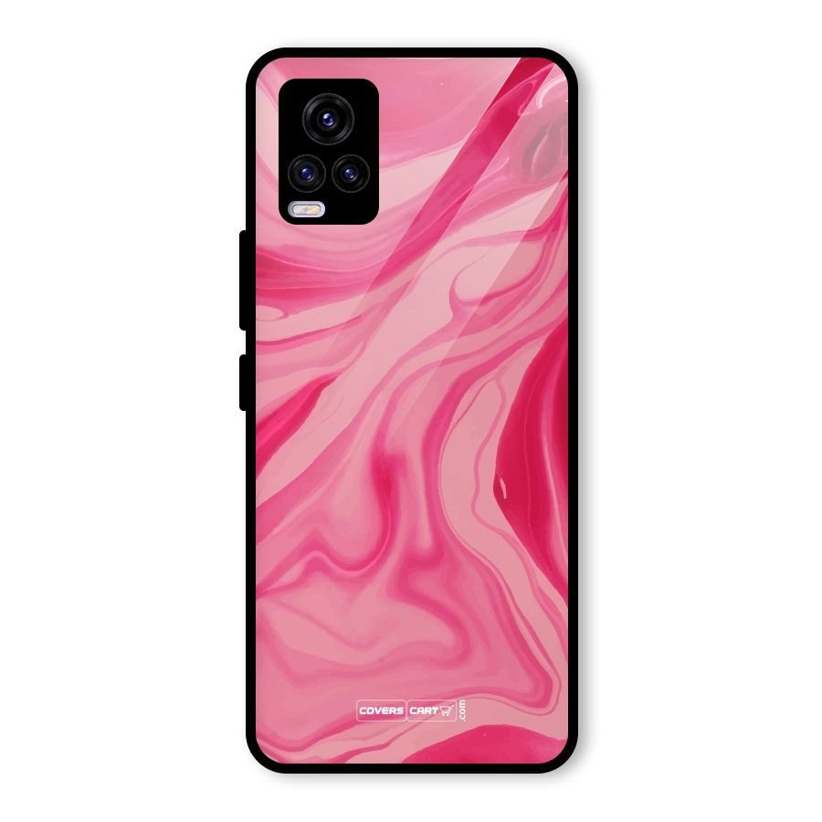 Sizzling Pink Marble Texture Glass Back Case for Vivo V20