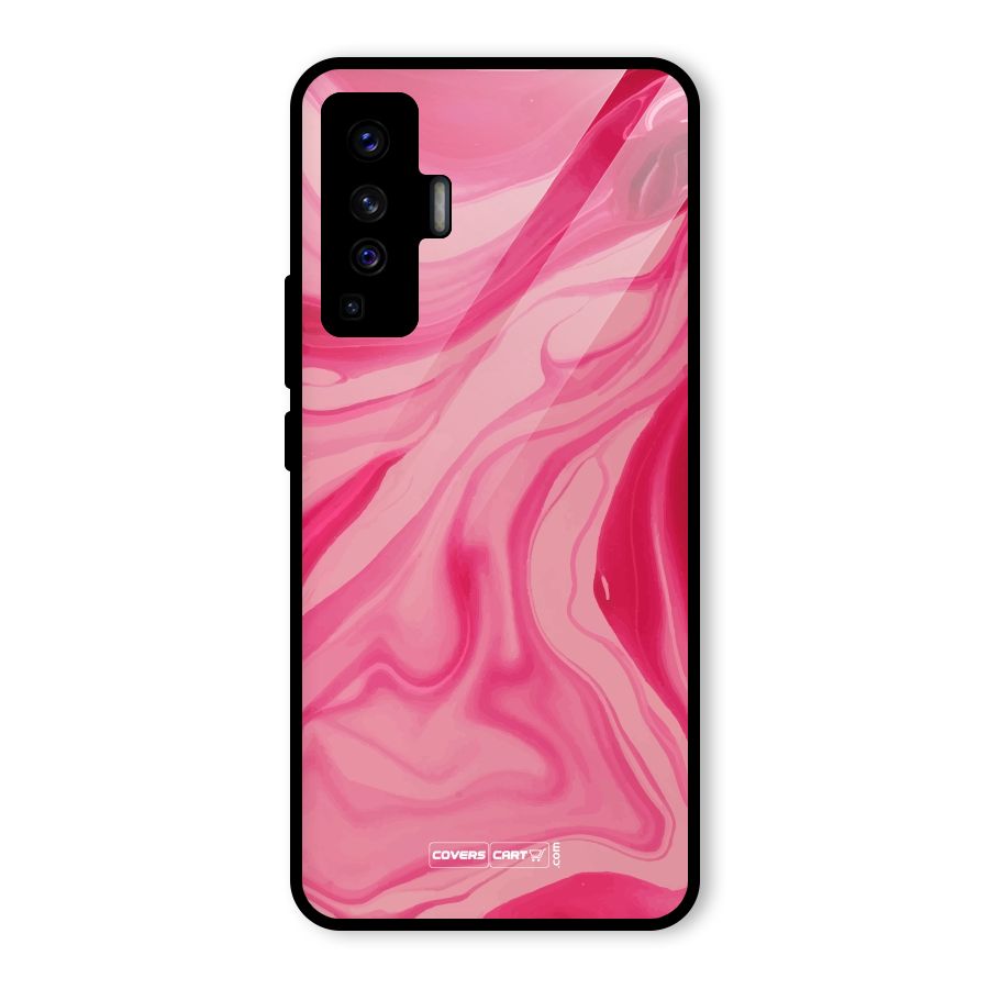 Sizzling Pink Marble Texture Glass Back Case for Vivo X50