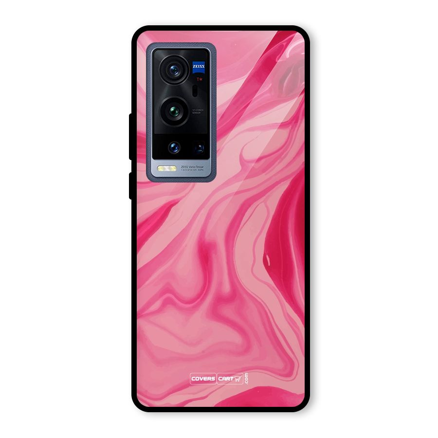 Sizzling Pink Marble Texture Glass Back Case for Vivo X60 Pro Plus