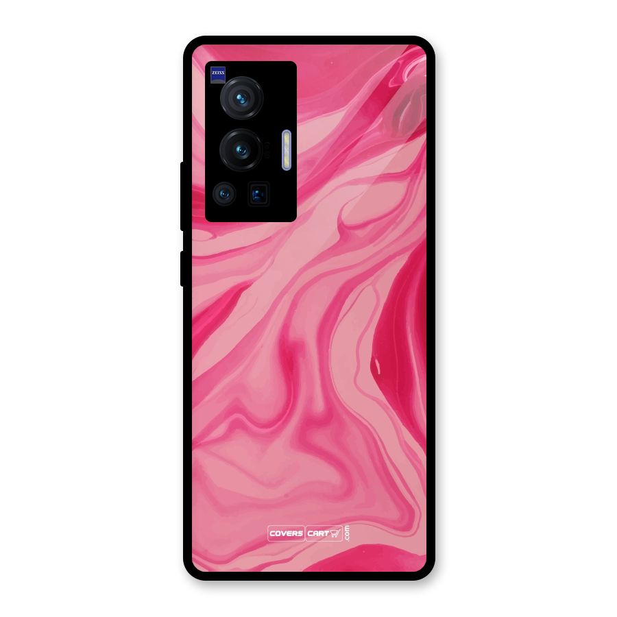 Sizzling Pink Marble Texture Glass Back Case for Vivo X70 Pro