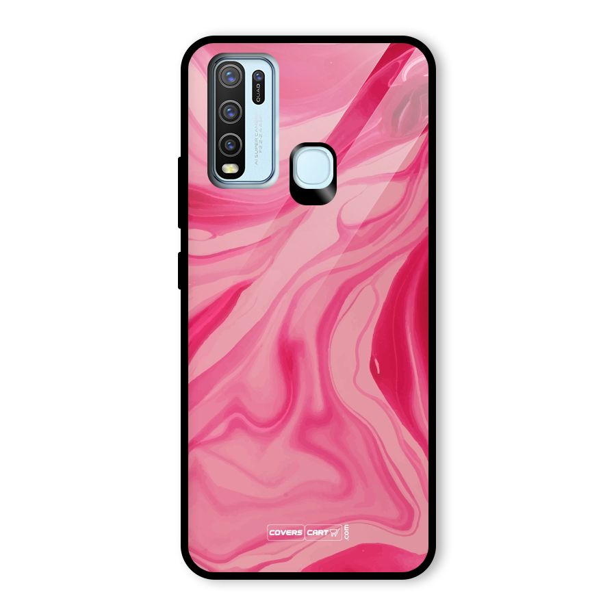 Sizzling Pink Marble Texture Glass Back Case for Vivo Y30