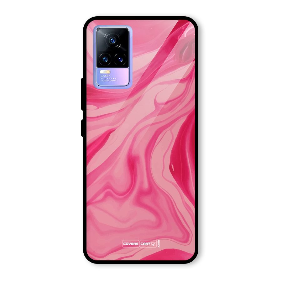 Sizzling Pink Marble Texture Glass Back Case for Vivo Y73