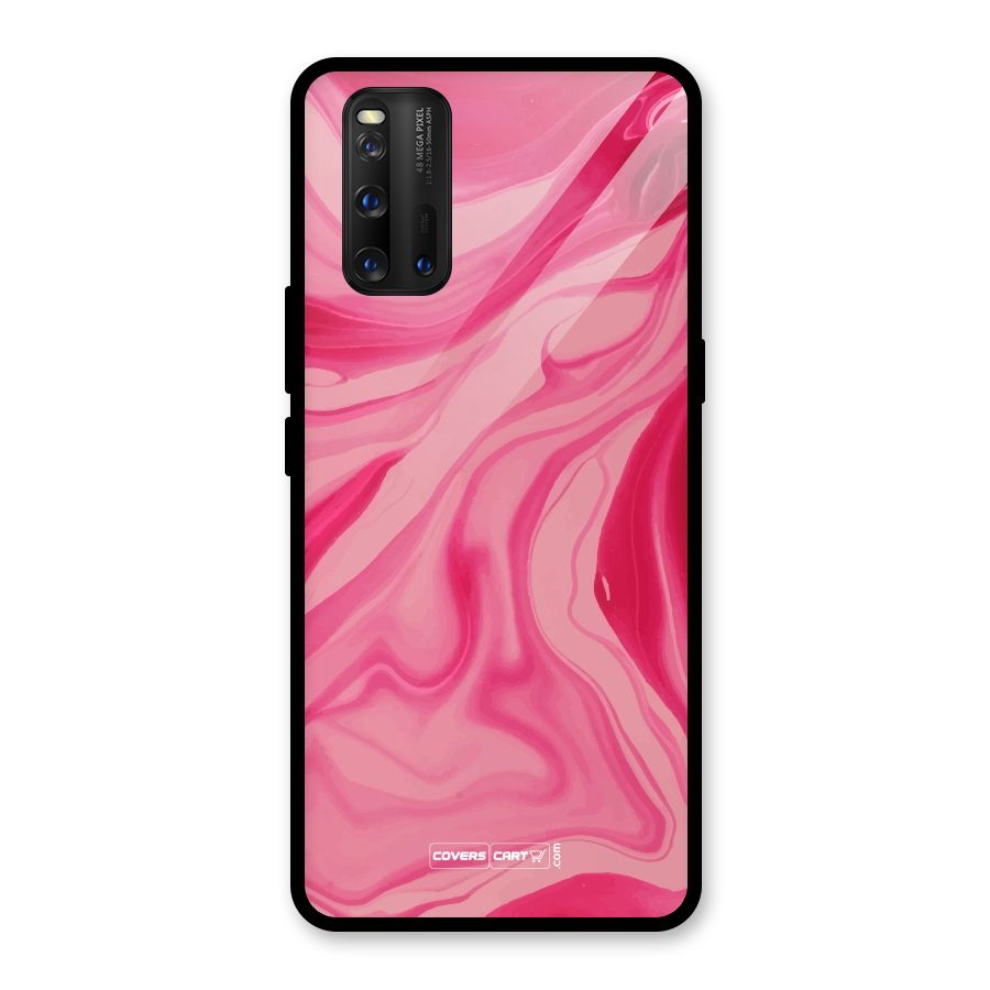 Sizzling Pink Marble Texture Glass Back Case for Vivo iQOO 3