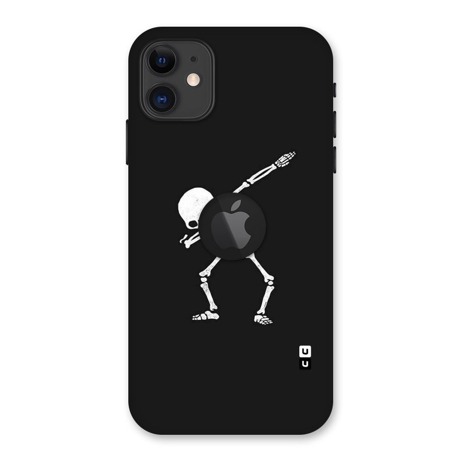 Skeleton Dab White Back Case for iPhone 11 Logo Cut