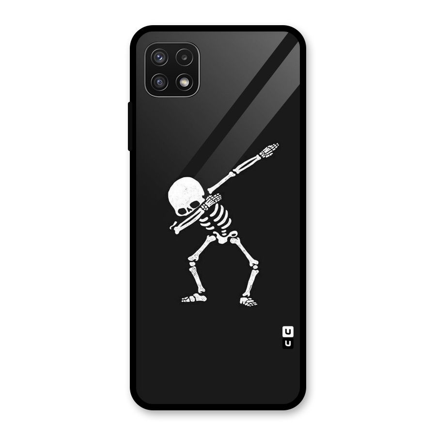Skeleton Dab White Glass Back Case for Galaxy A22 5G