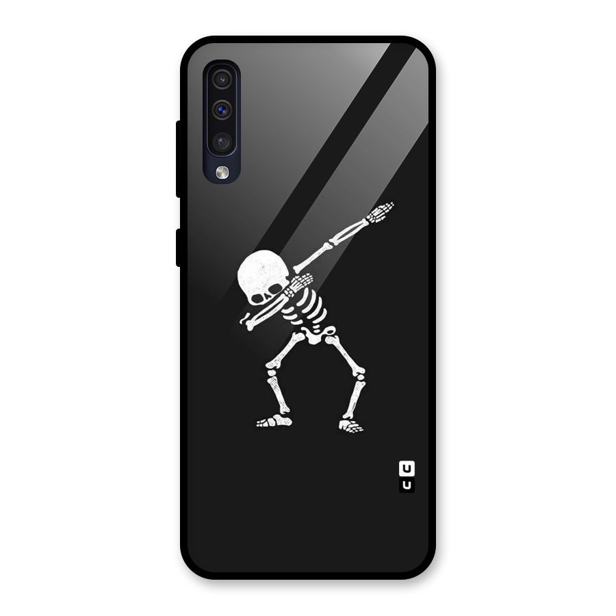 Skeleton Dab White Glass Back Case for Galaxy A30s