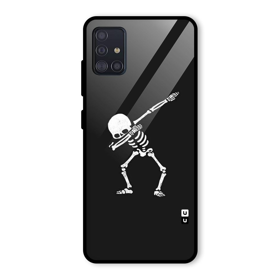 Skeleton Dab White Glass Back Case for Galaxy A51