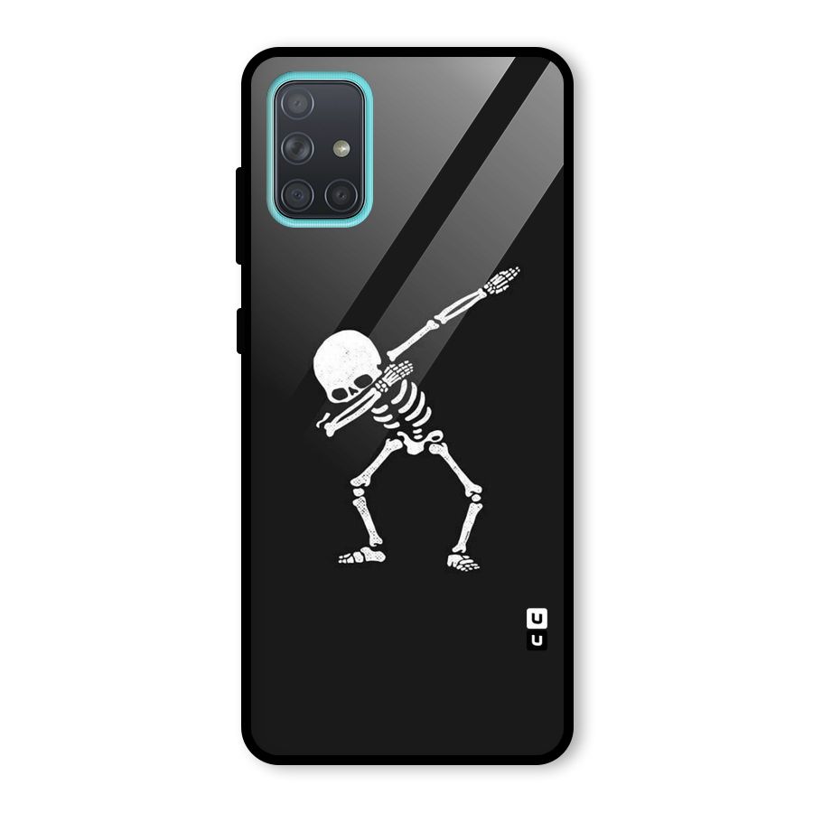 Skeleton Dab White Glass Back Case for Galaxy A71