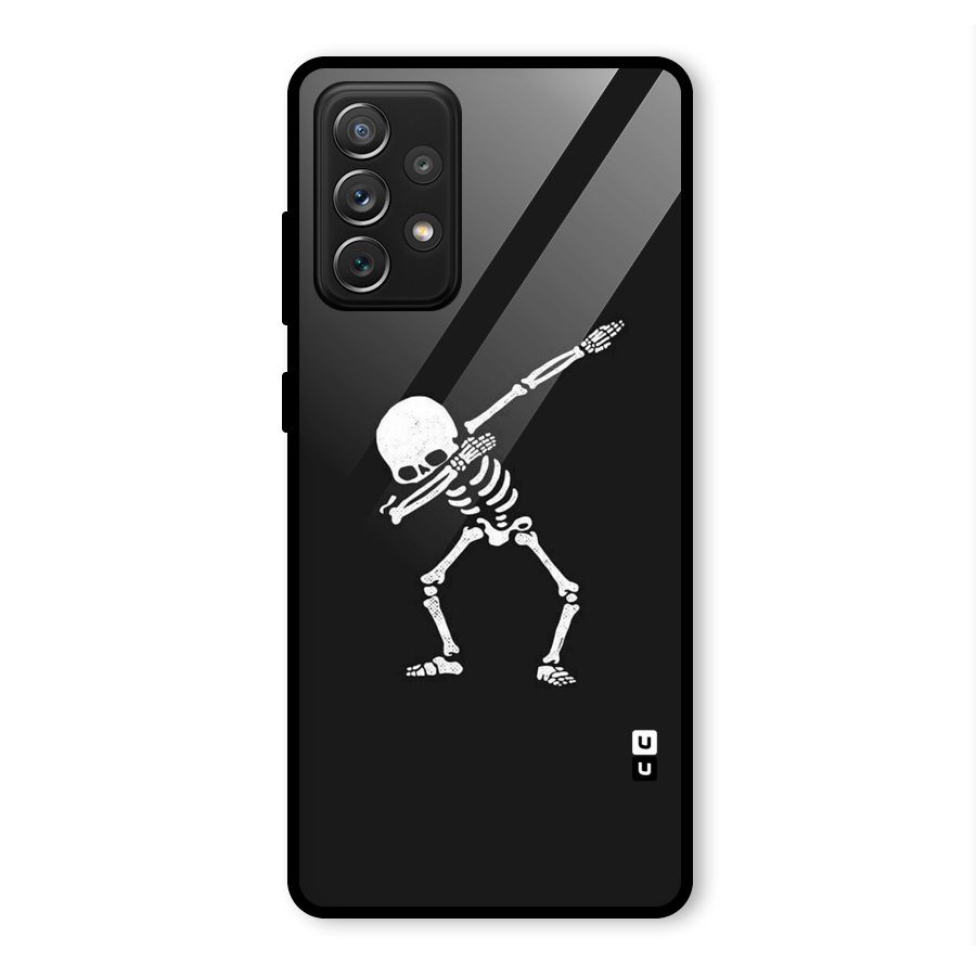 Skeleton Dab White Glass Back Case for Galaxy A72