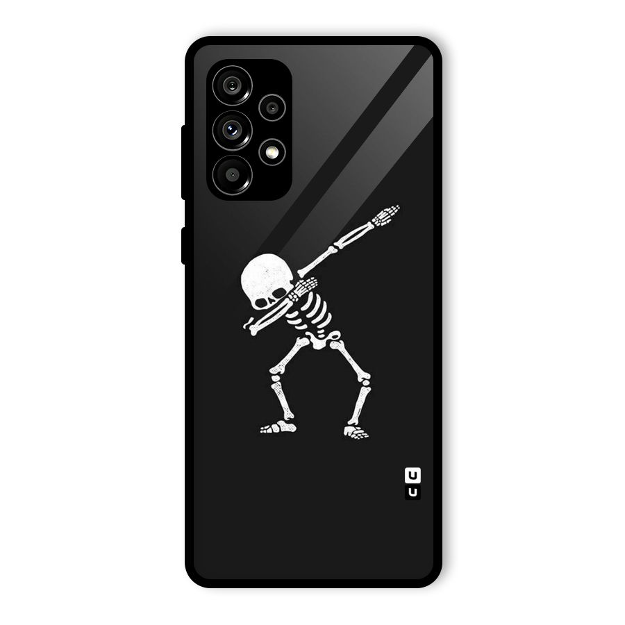 Skeleton Dab White Glass Back Case for Galaxy A73 5G