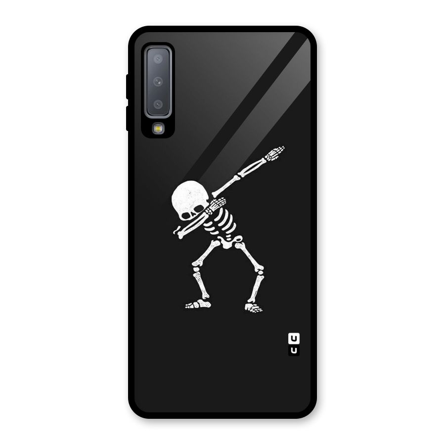 Skeleton Dab White Glass Back Case for Galaxy A7 (2018)