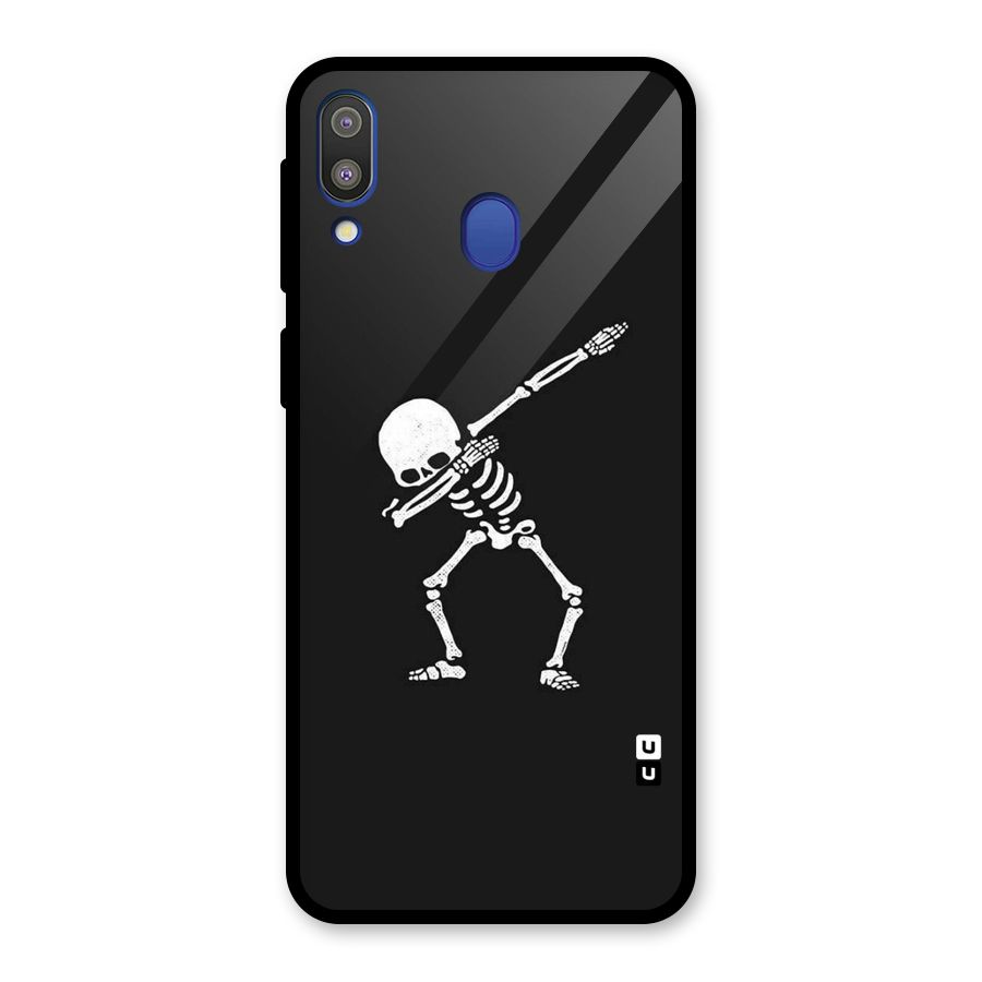 Skeleton Dab White Glass Back Case for Galaxy M20