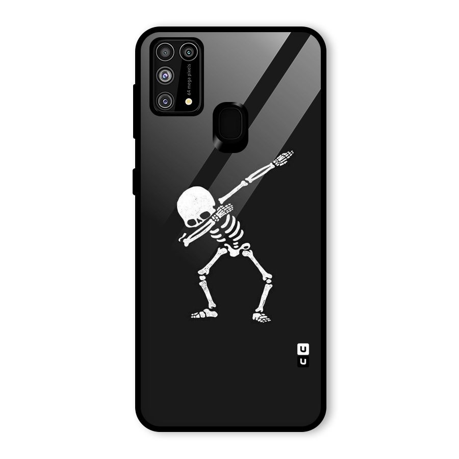 Skeleton Dab White Glass Back Case for Galaxy M31