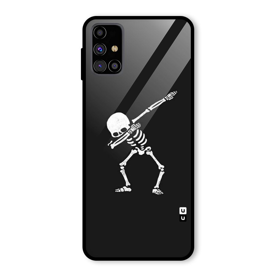Skeleton Dab White Glass Back Case for Galaxy M31s